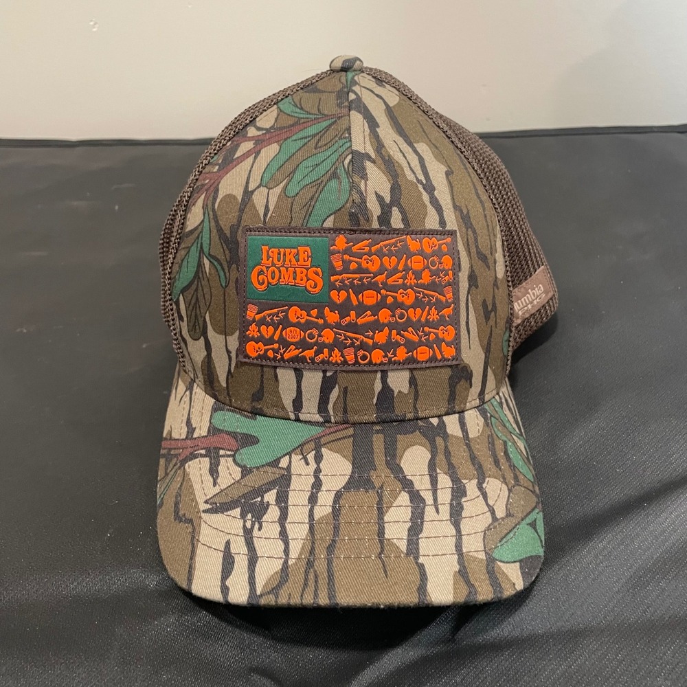 Columbia PHG Luke Combs Camo Trucker Hat Snapback Hunting Cap Brown XU6888